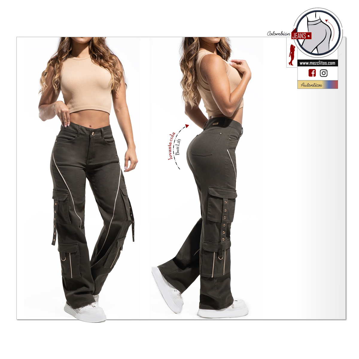 NYE Jeans Colombianos | Cargo | Acampanado | 64411