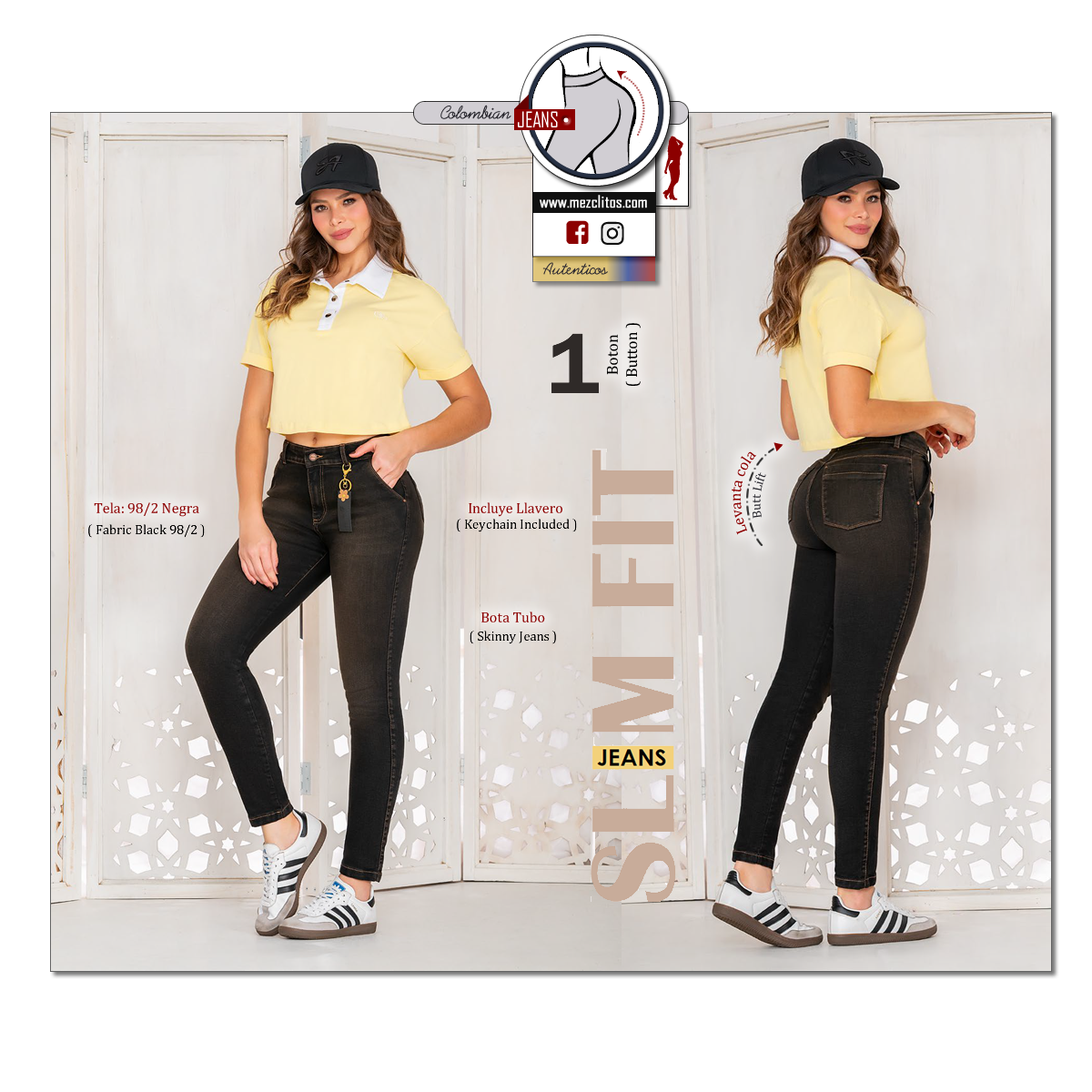 Seven7 Jeans Colombianos | Levanta Cola | Slim Fit | 1649