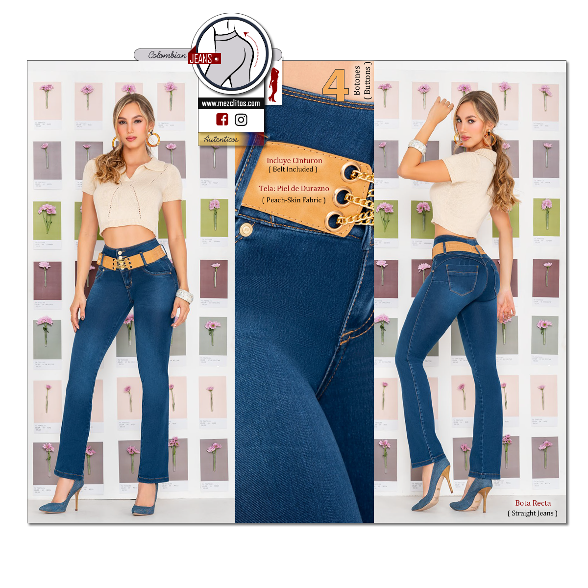 Seven7 Jeans Colombianos | Levanta Cola | Recta | 1651