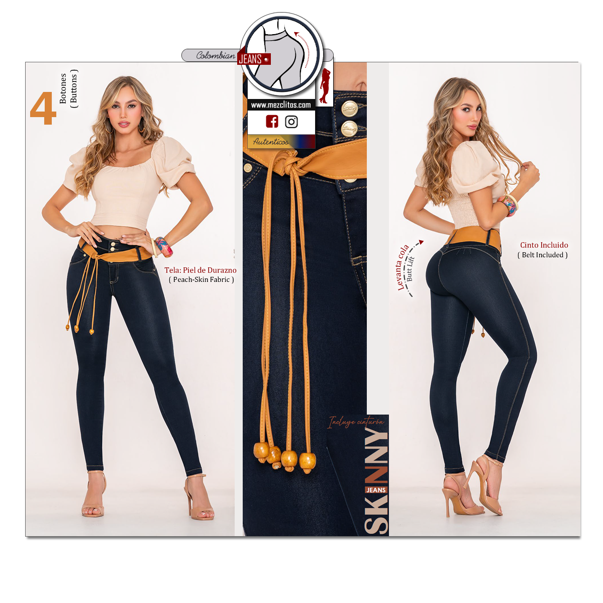 Seven7 Jeans Colombianos | Levanta Cola | 1664