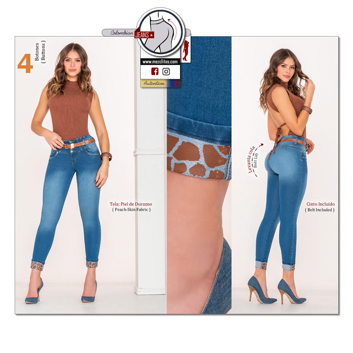 Seven7 Jeans Colombianos | Levanta Cola | 1676