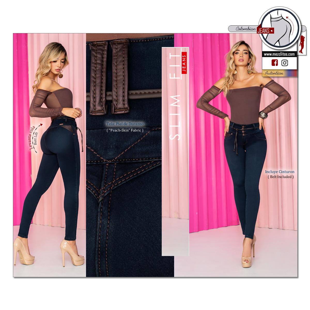 Seven7 Jeans Colombianos | Levanta Cola | Slim Fit | 1713