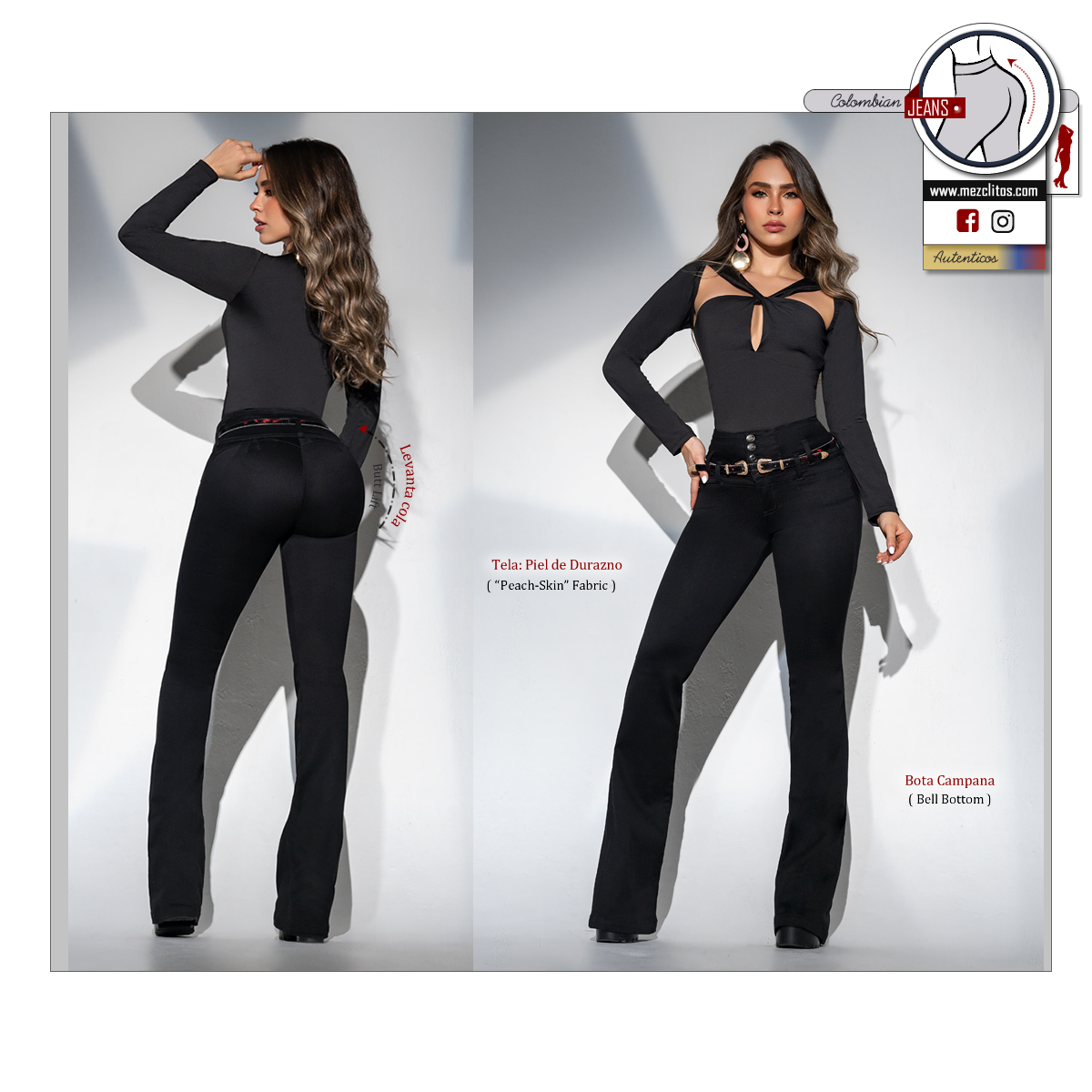 Seven7 Jeans Colombianos | Levanta Cola | Acampanados | 1740