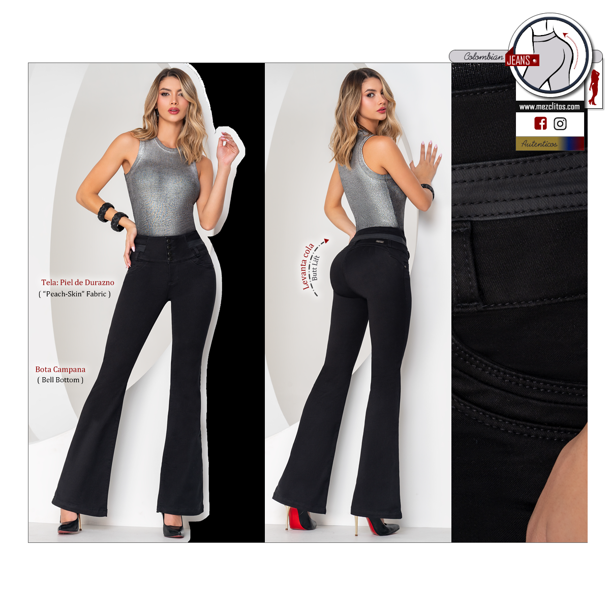 Seven7 Jeans Colombianos | Push UP | Acampanado | 1770