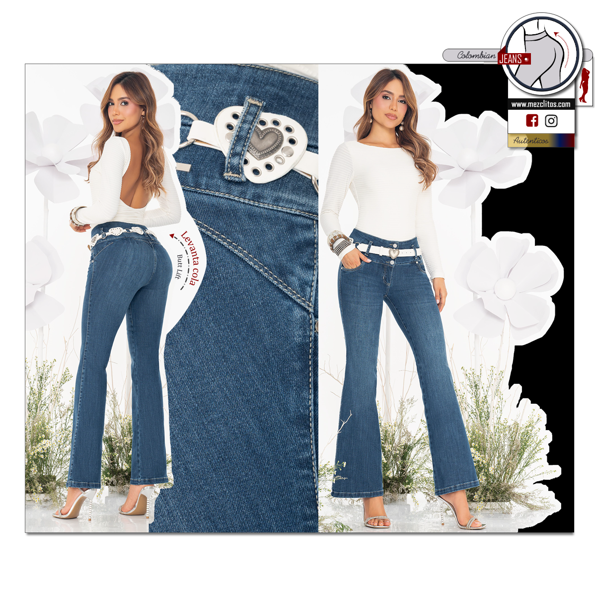 Seven7 Jeans Colombianos | Levanta Cola | Campana | 1812