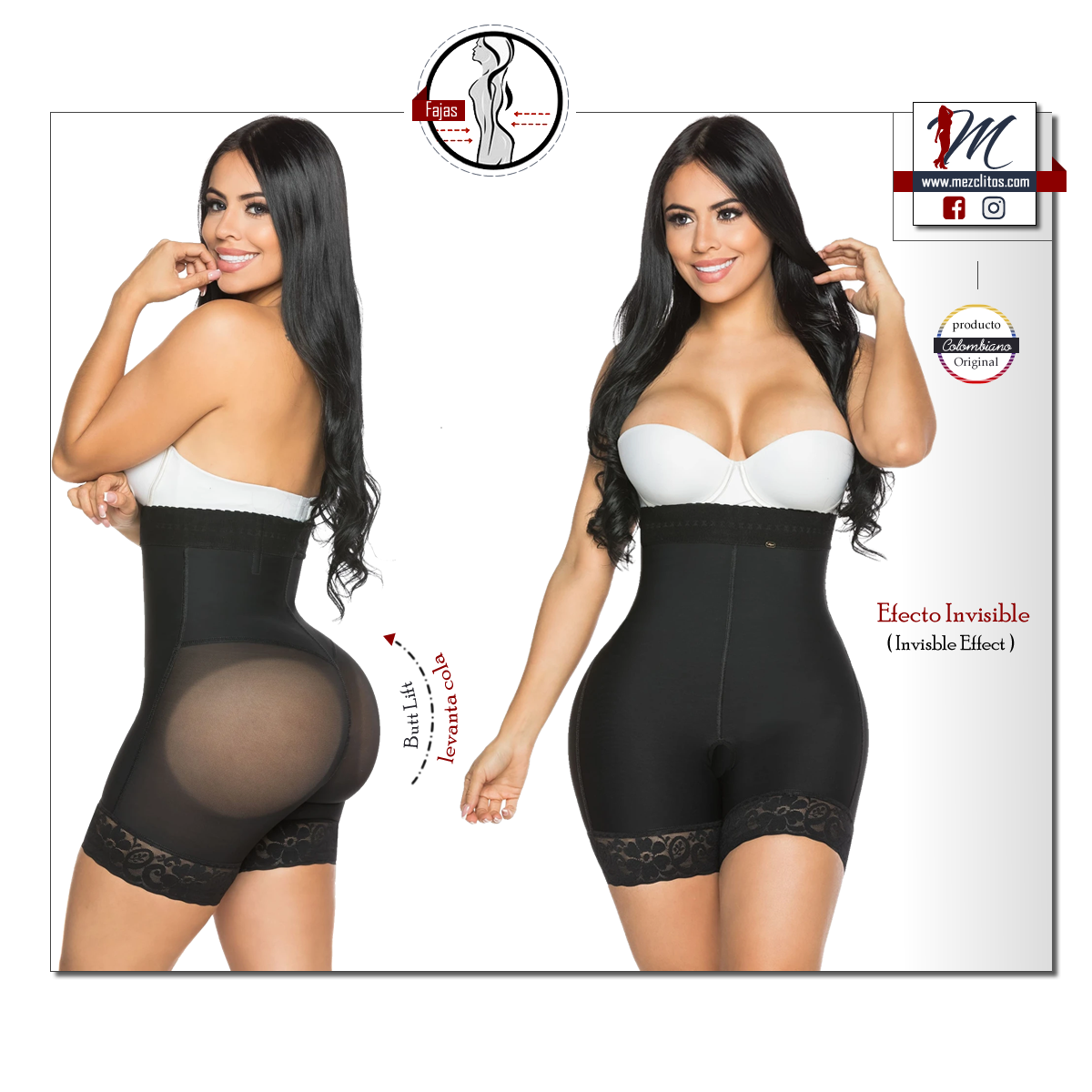 Panty Shorts w/ Abdomen Control & Invisible Effect 4004 - 100% Colombiano