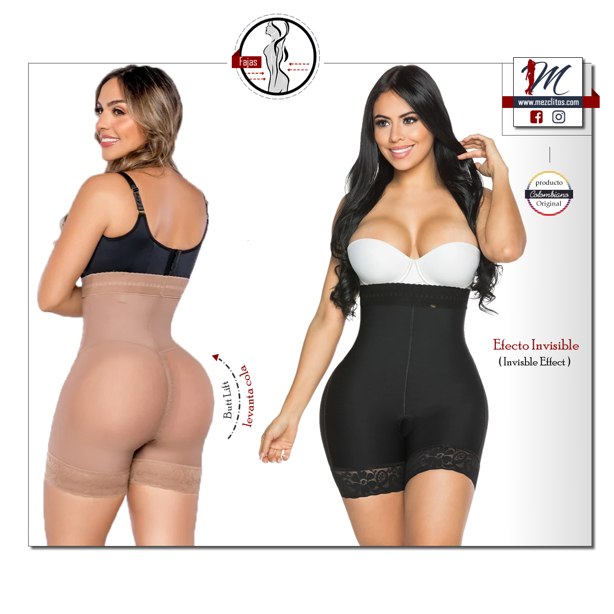 Panty Shorts w/ Abdomen Control & Invisible Effect 4004 - 100% Colombiano