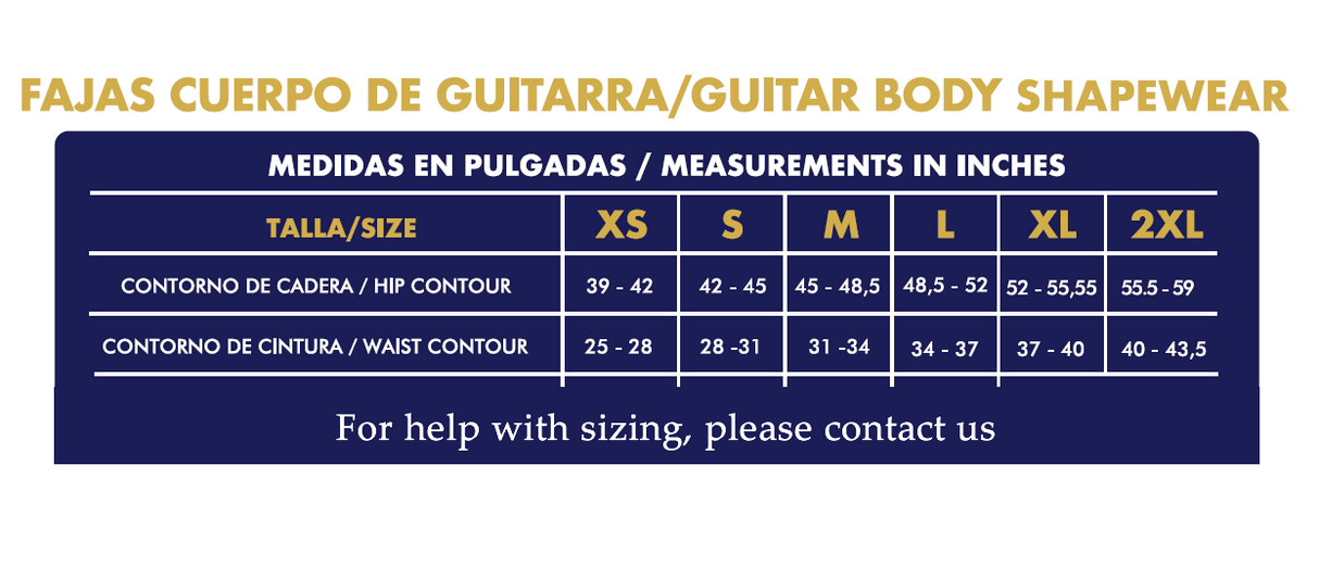 Mold & Art Fajas 0210 - Guitarra / Guitar Shape - With Spiral Rods and Wide Hips