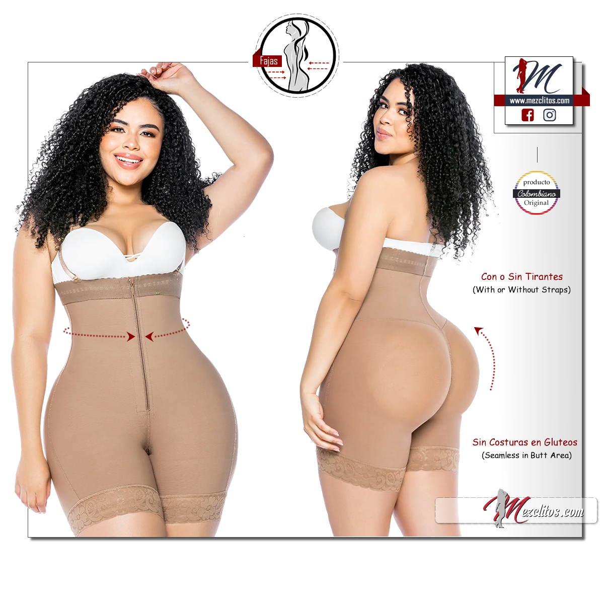 Stagmi Fajas 7097 Strapless and Invisible | With Vitamin E | High Compression
