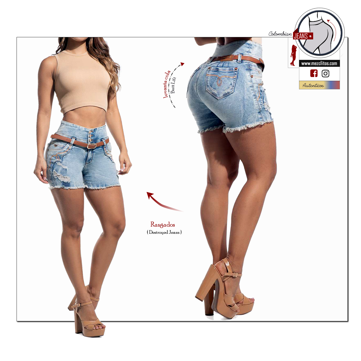 Lowell Shorts Colombianos | Levanta Cola | 50506
