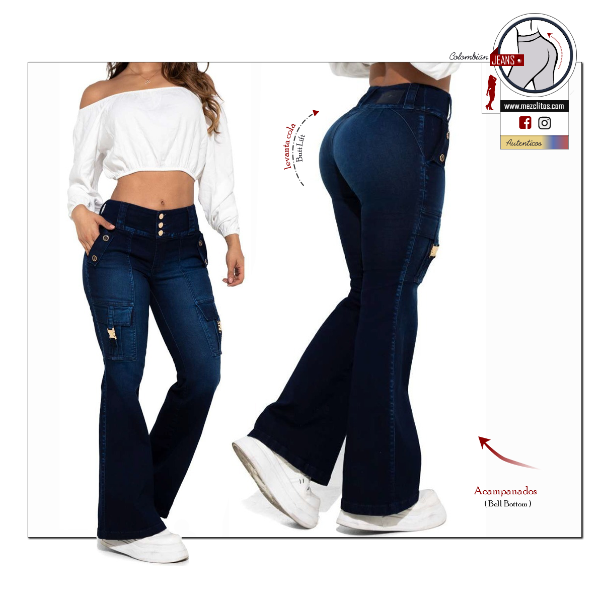 Lowell Jeans Colombianos | Levanta Cola | Acampanados | 50517