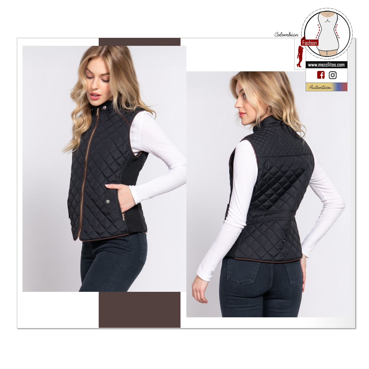 Timing Suede Vest | Rib Quilted Padding Vest | 13542