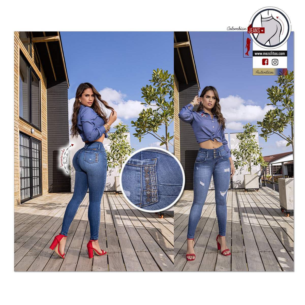 Bartalomeo Jeans Colombianos | Levanta Cola | Doble Realce | 1723