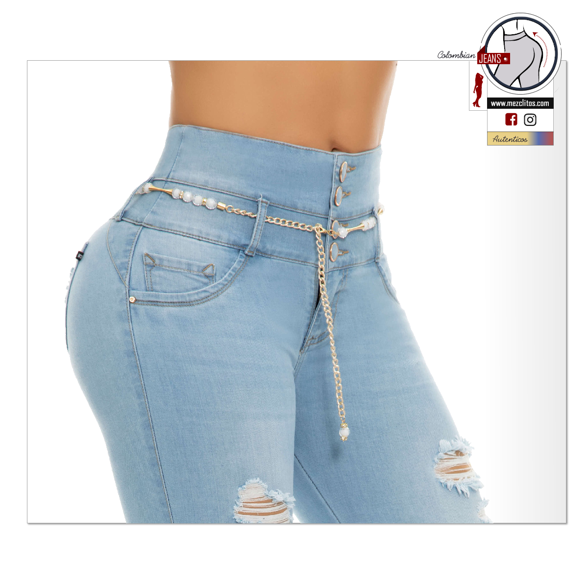 Ene2 Jeans Colombianos | Levanta Cola | Rasgados | 90540