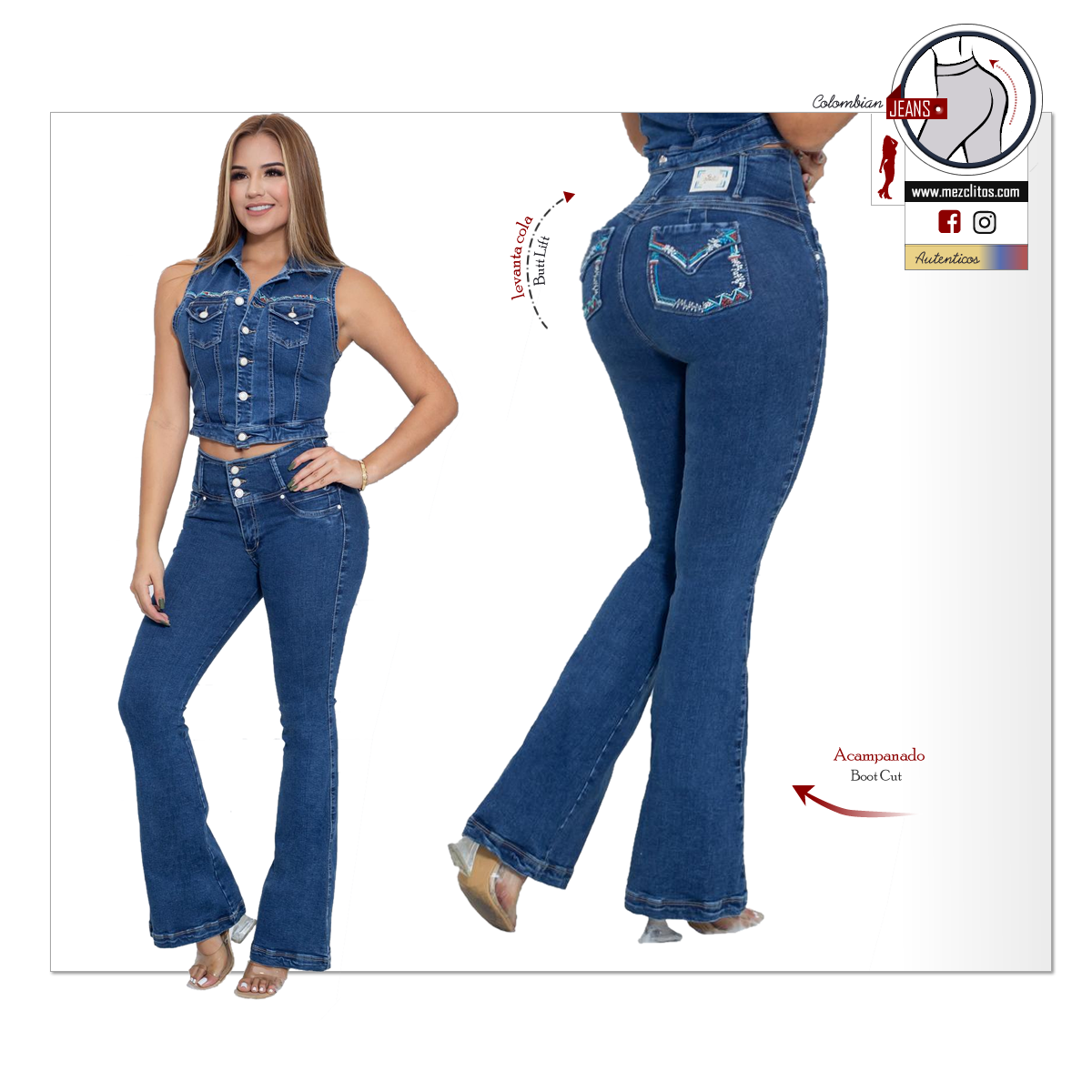 Gio's Jeans Colombianos | Levanta Cola | Acampanado | 1766