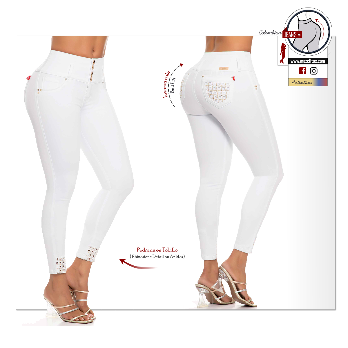 Lujuria Jeans Colombianos | Levanta Cola | Color Blanco | 70919