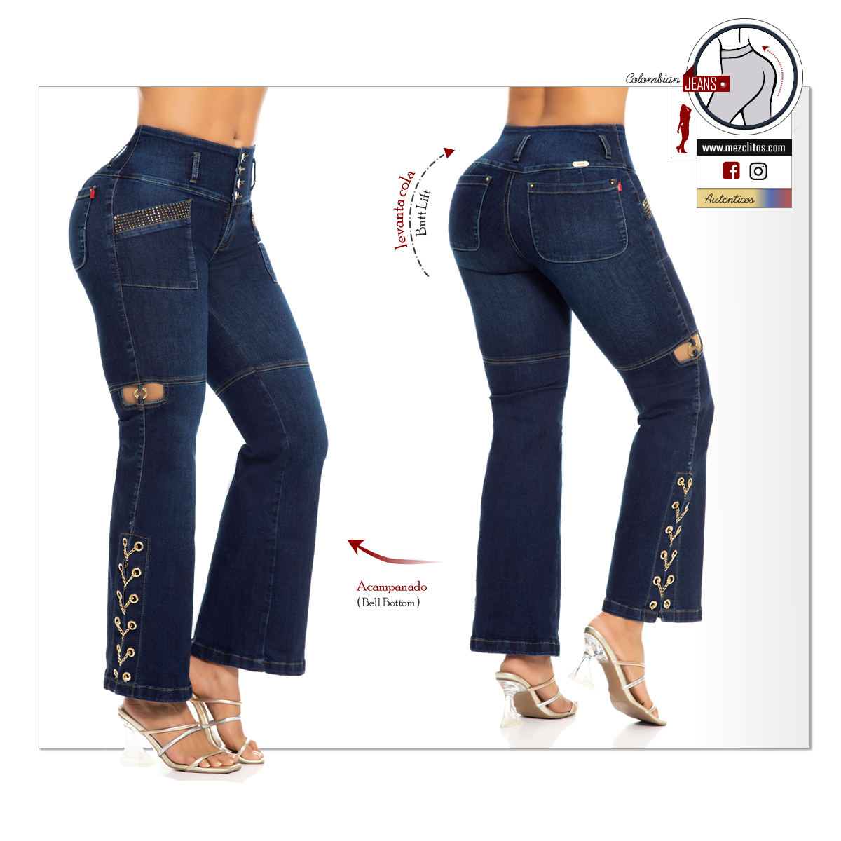 Lujuria Jeans Colombianos | Levanta Cola | Acampanado | 71045