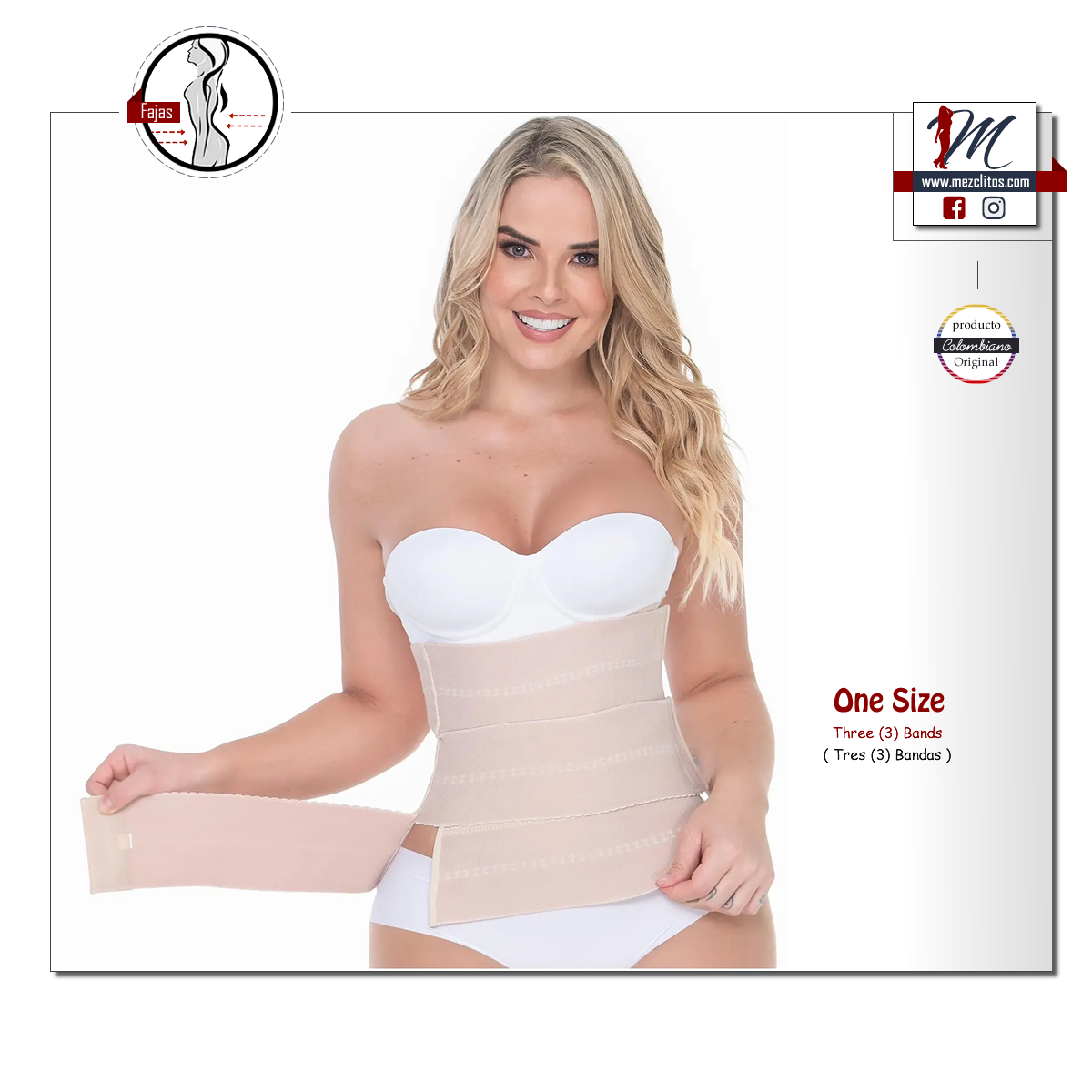 MariaE Fajas | Colombian Waist Binder Shaper | FU145