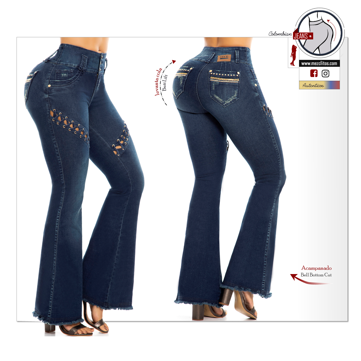 NYE Jeans Colombianos | Levanta Cola | Acampanados | 64134