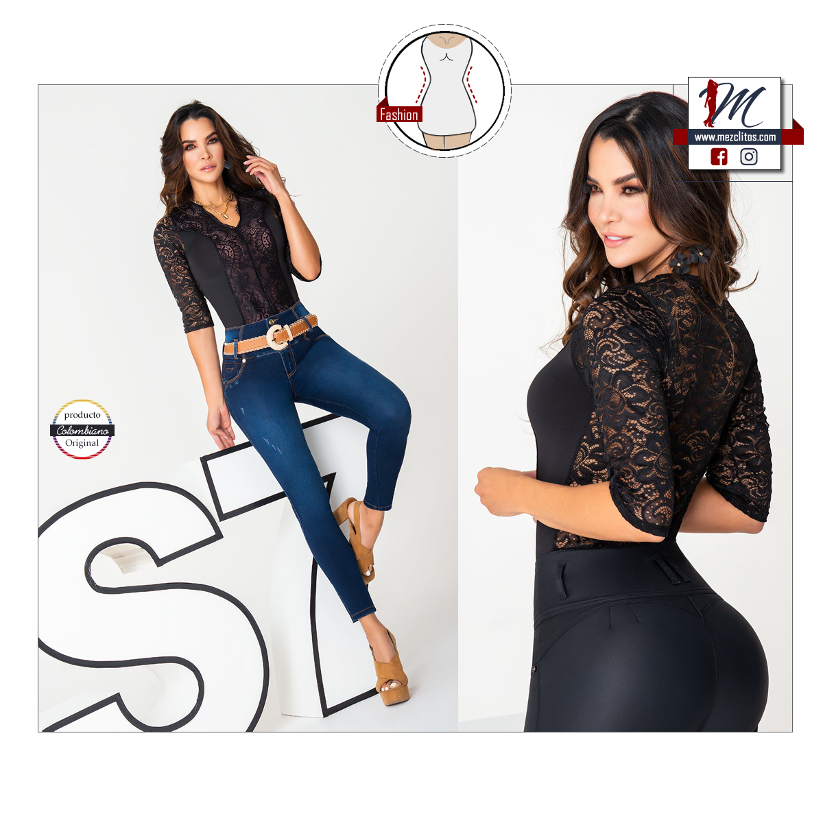 Seven7 Black Fitted Bodysuit Y095