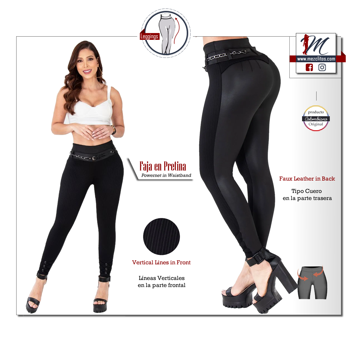 Leggings Levanta Cola Efecto Control de Abdomen 218