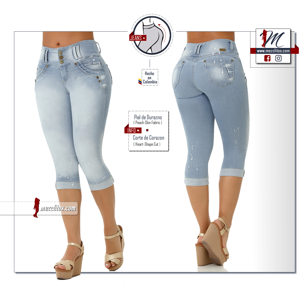 CHNT Jeans Capris 70770 - 100% Colombiano