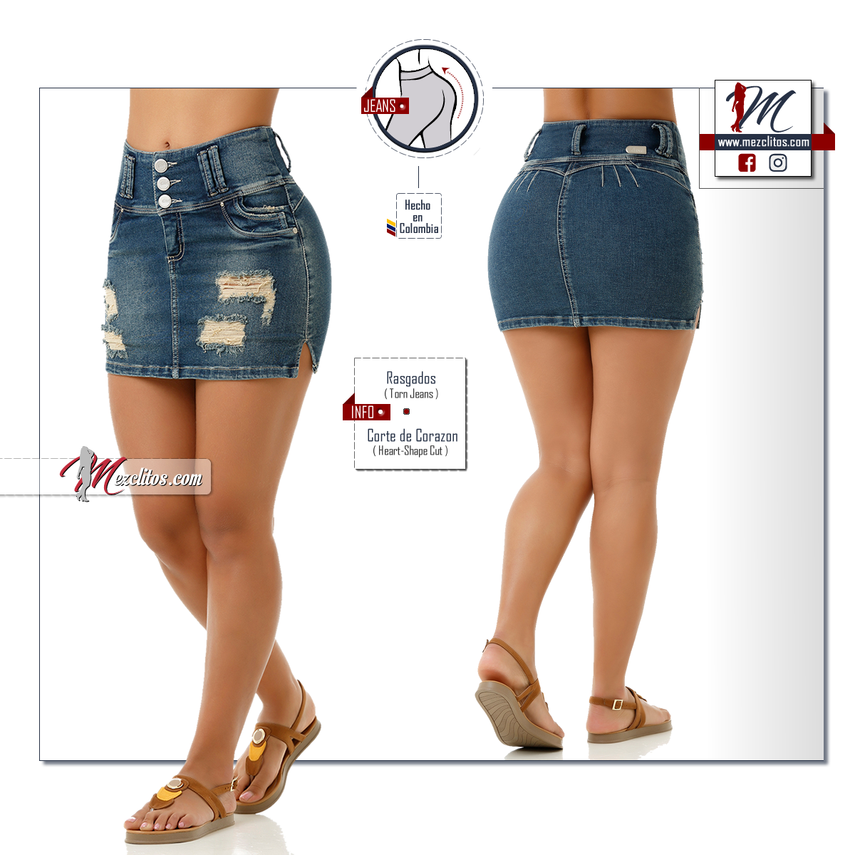 CHNT Jeans Falda 70861 - 100% Colombiano