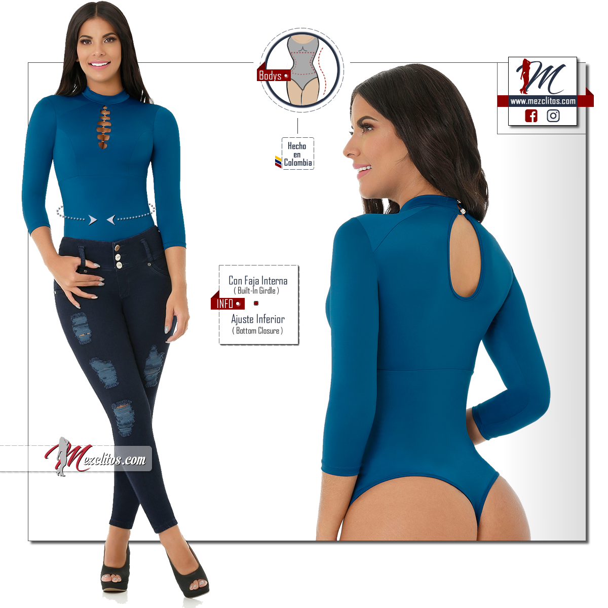 Bodys (Bodysuit) Reductores 7BB500 - 100% Colombiano