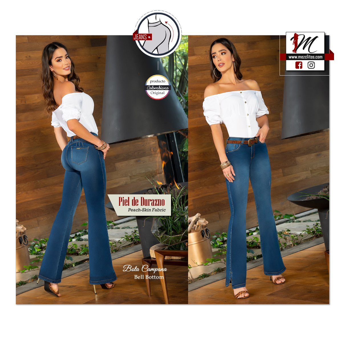 Jeans Colombianos Levanta Cola Estilo Bota 116