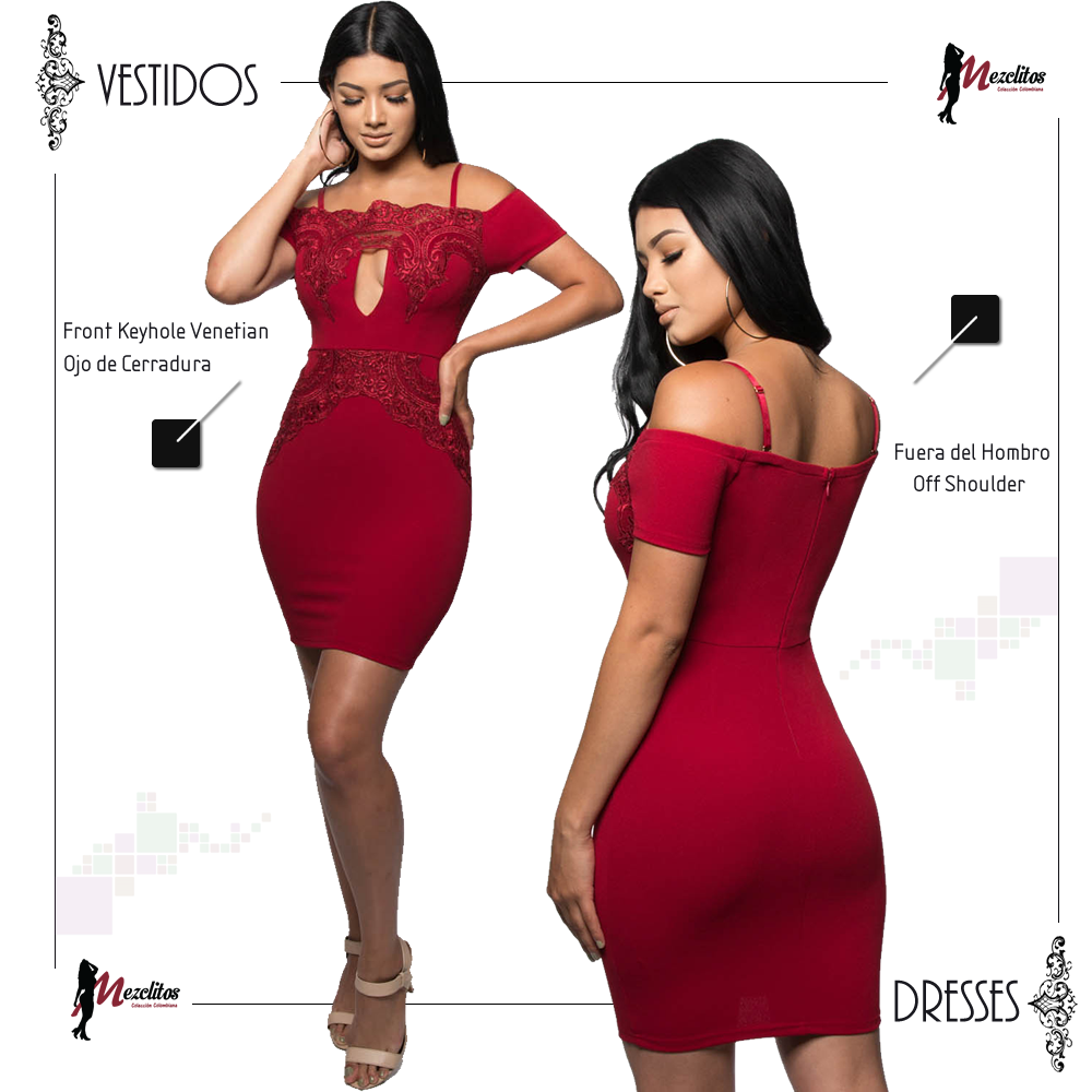 Ent 62635 Keyhole Off Shoulder Dress