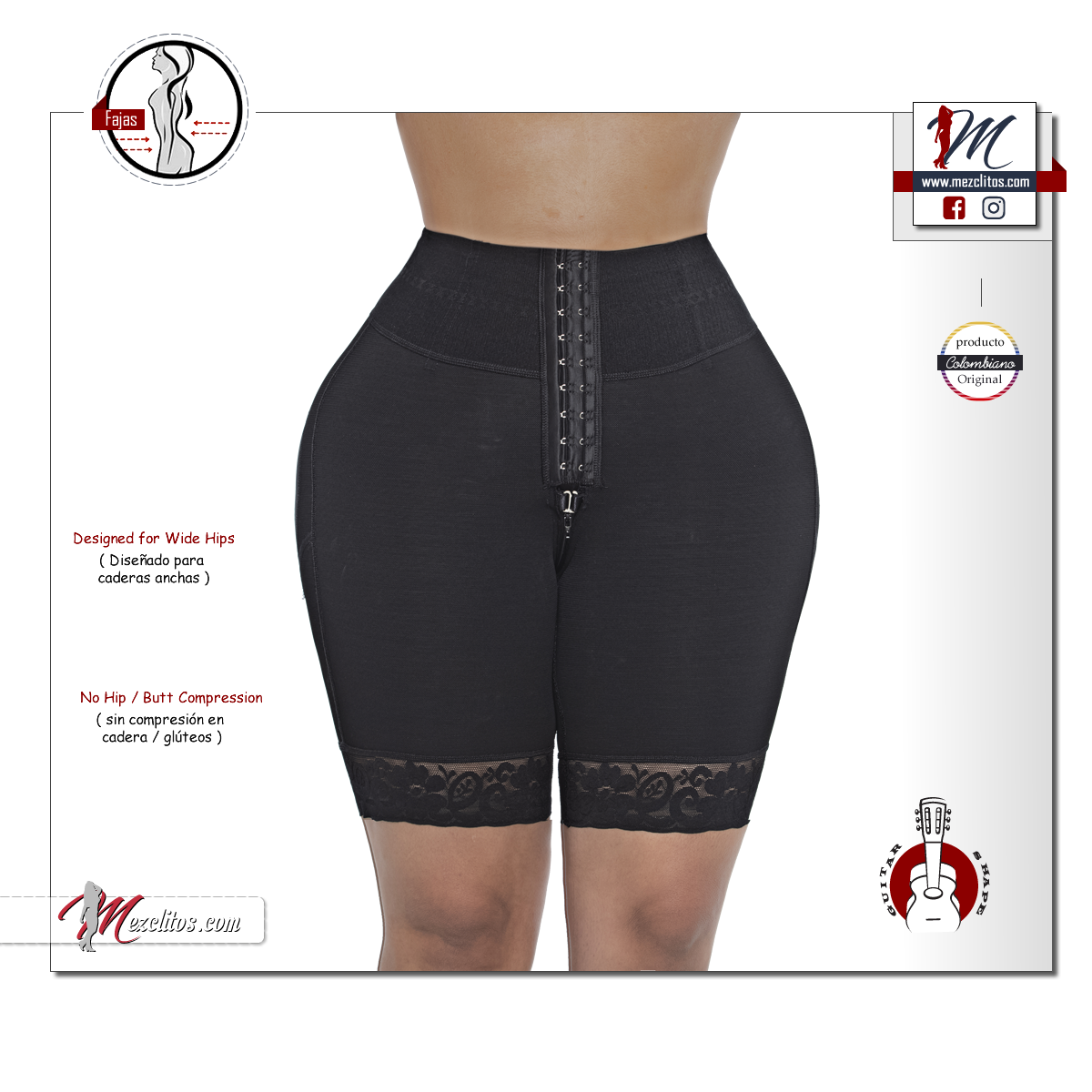 Mold & Art Fajas - Super High Waist, Big Hips Shorts 0217