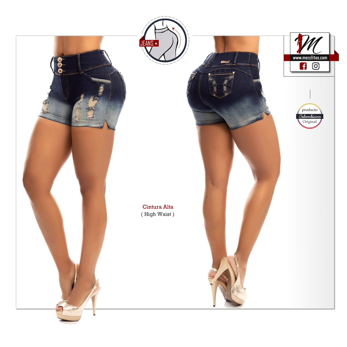 Pitbull Jeans Shorts Colombianos 7196