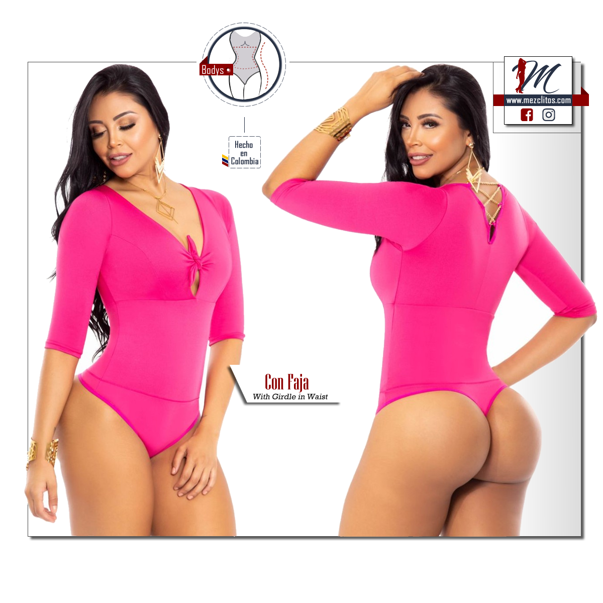 Bodysuit Reductora 3345 (w/ Faja) Fuscia