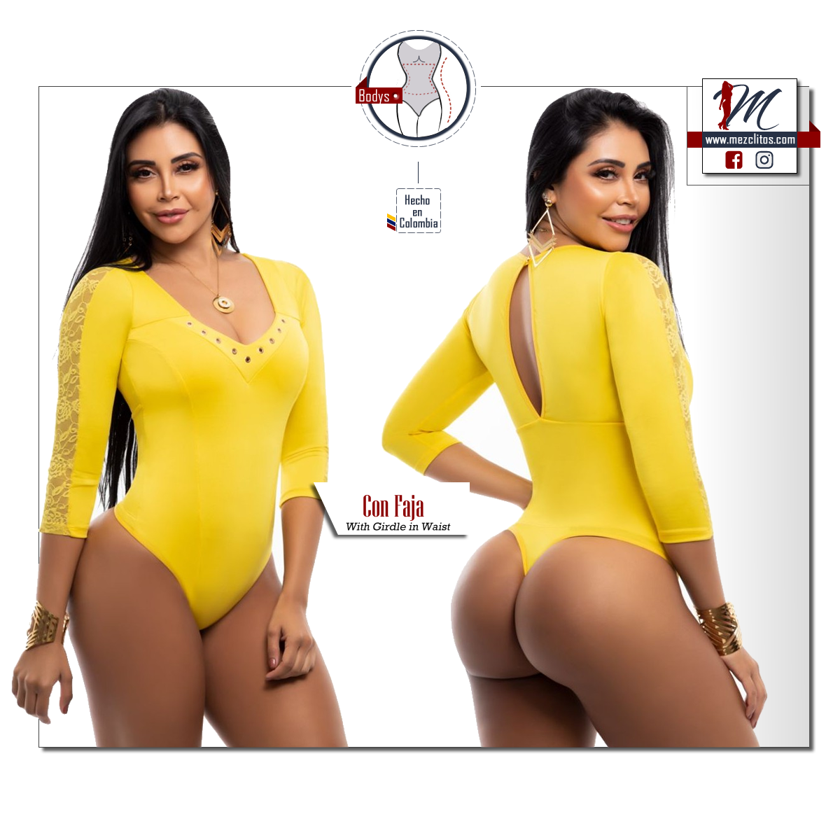 Bodysuits Reductoras 3393 (w/ faja) Yellow