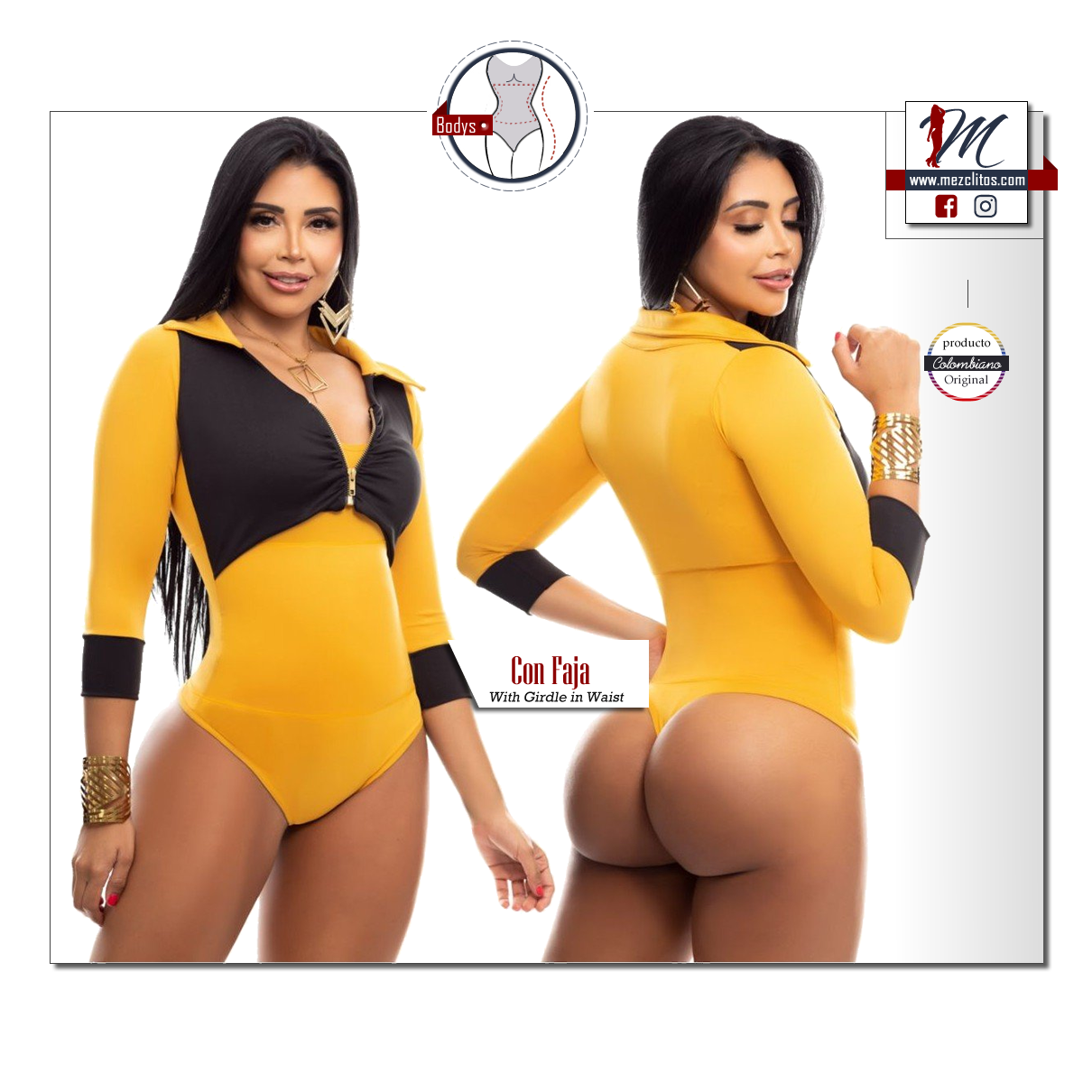 Colombiana Bodysuit Reductor con Faja Interna 3413