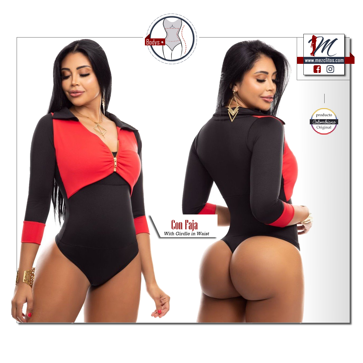 Colombiana Bodysuit Reductor con Faja Interna 3413