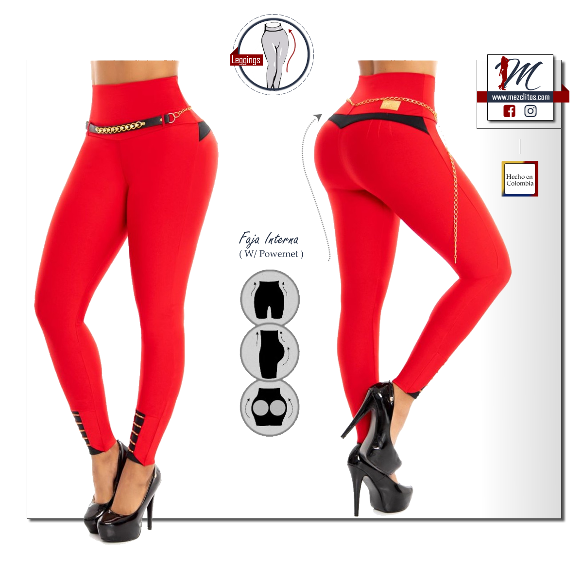 Leggings w/ Faja 2084 - Red (Rojo)