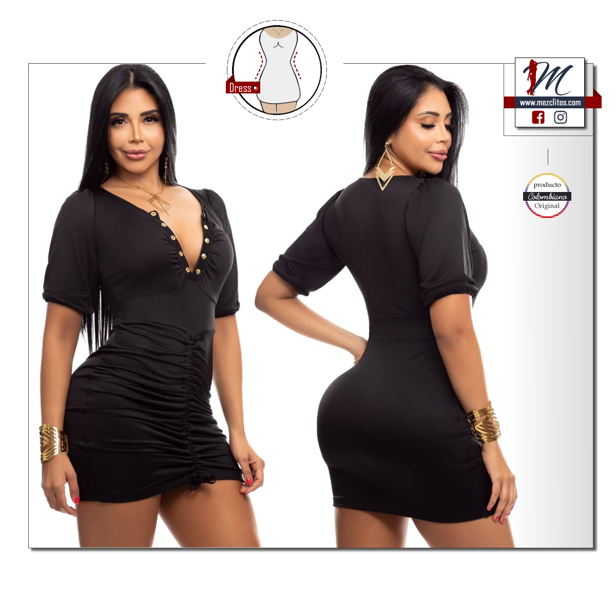 Capoheira Bodycon Dress 2341 - 100% Colombiano