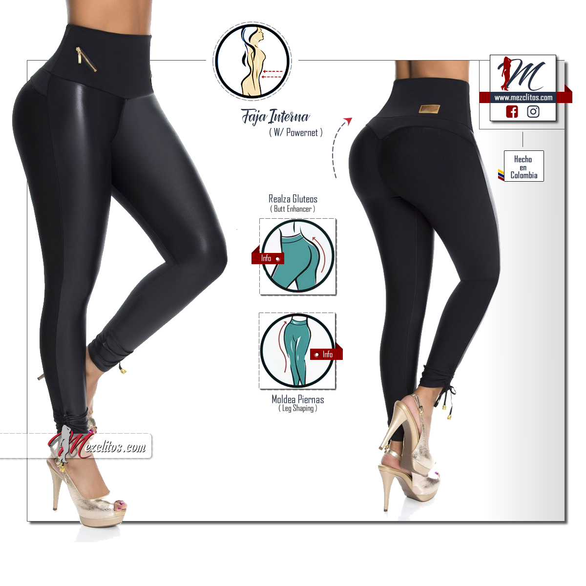 Leggings LE892 con Faja Interna - 100% Colombiano