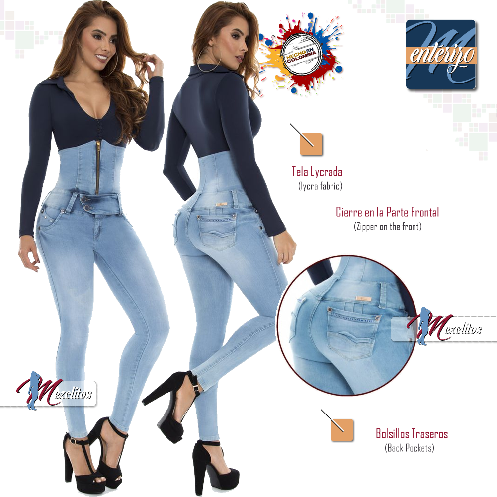 Pitbull Jeans Enterizo EP6300 AZ - 100% Colombiano