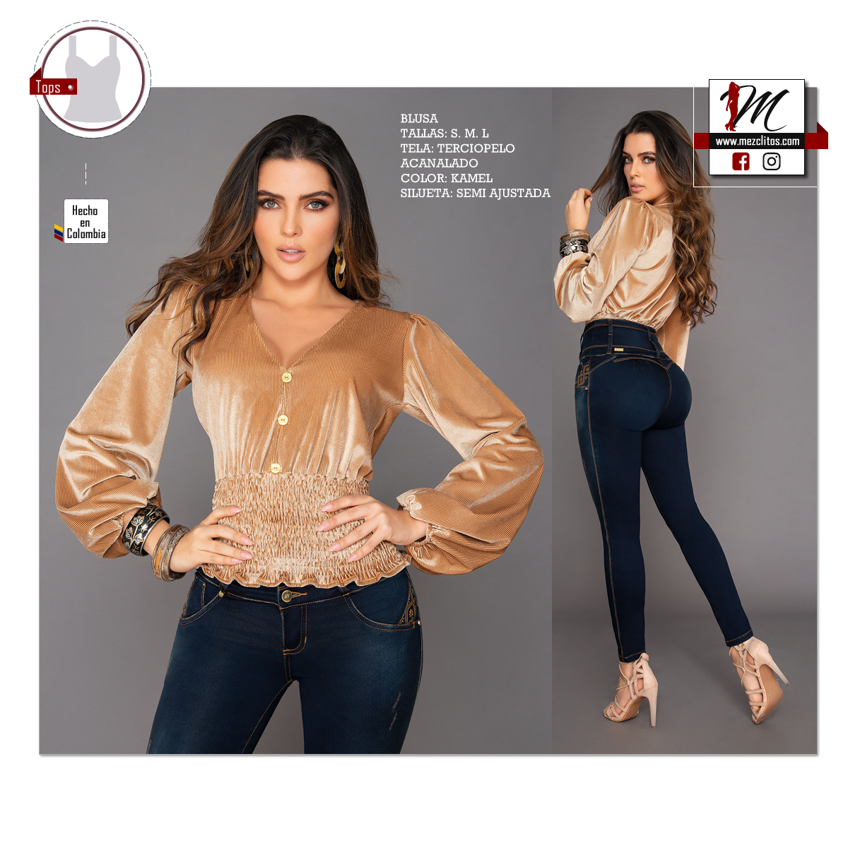 Colombian Top F027 - Velvet - Camel