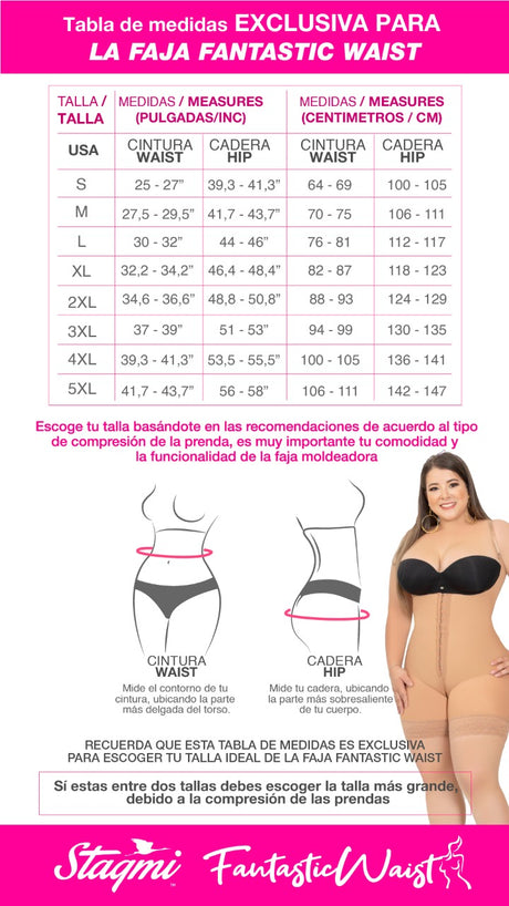 Stagmi Fajas 7104 - Curvy Friendly, Perfect for Lipo