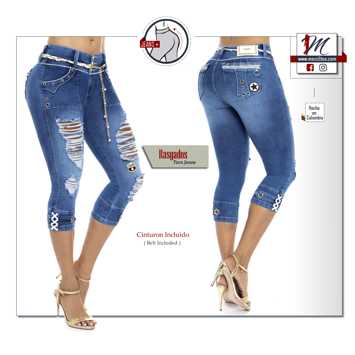 WOW Jeans Capris 802068 - 100% Colombianos