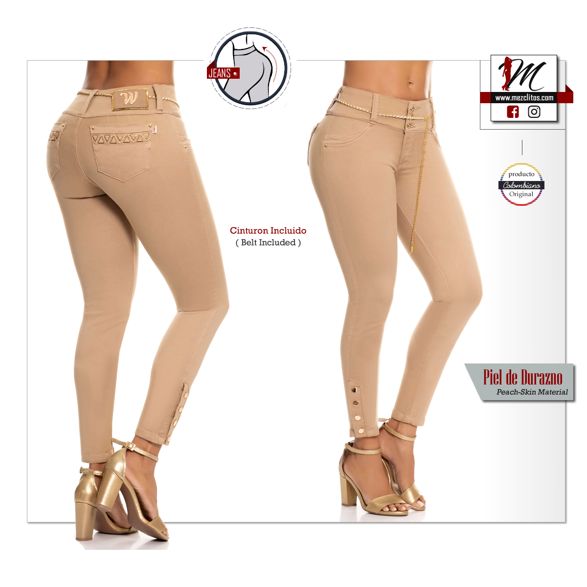 WOW Jeans Colombianos Levanta Cola Khaki 804848